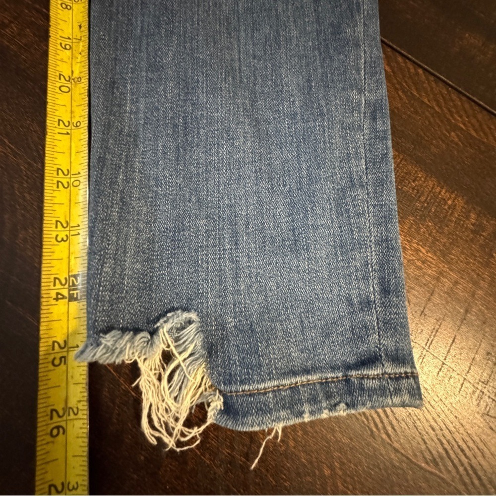Free People Moto Skinny Distressed Jeans Blue 28 Edgy Biker Utility Denim - Picture 16 of 17